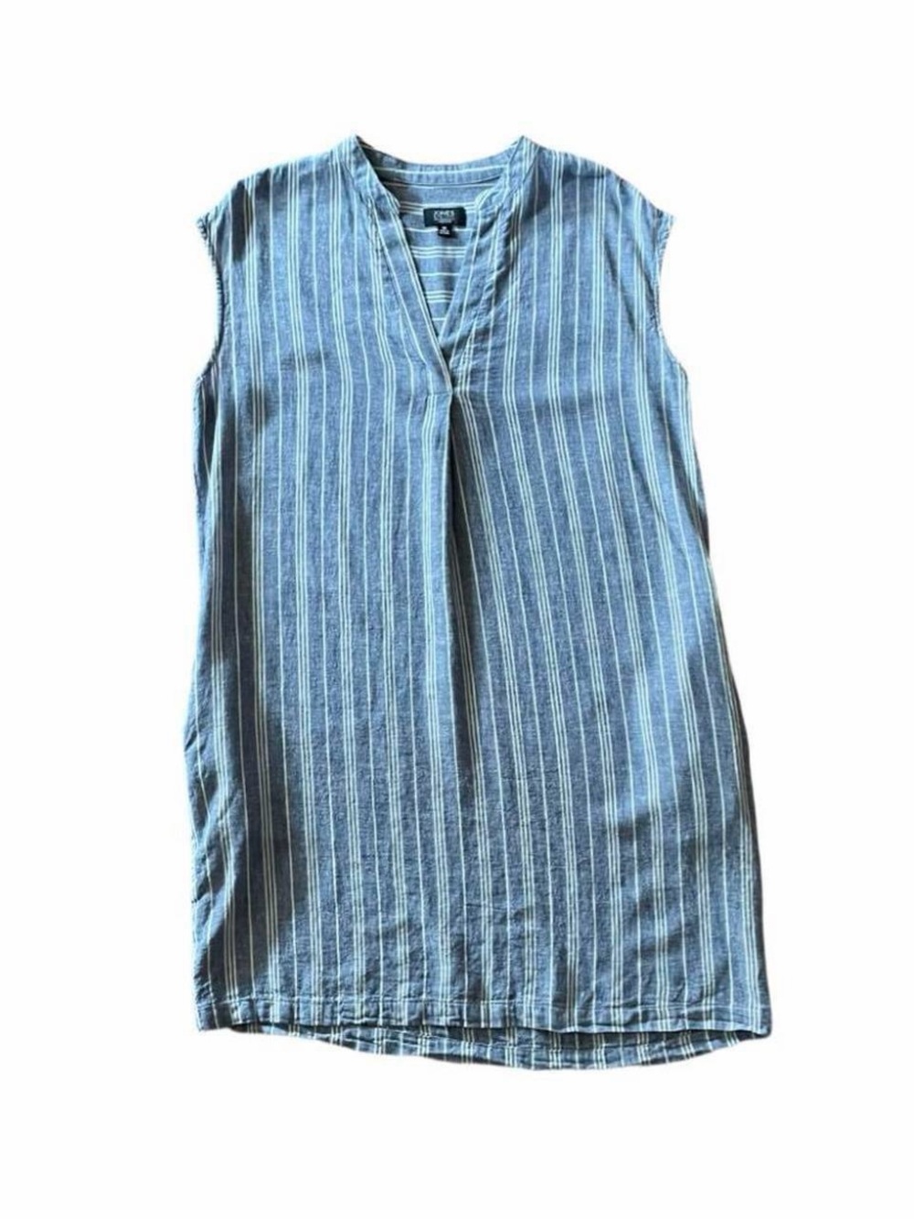 Jones New York Blue Linen Striped Mini Dress 10
